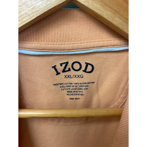 IZOD Heritage Polo Shirt XXL Orange Logo Casual‎ Work Short Sleeve Men’s - Picture 8 of 8